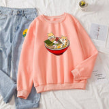 Shibas Bathing in Ramen Sweatshirt-Enchanted peach