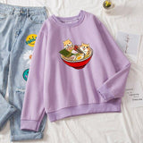 Shibas Bathing in Ramen Sweatshirt-Enchanted peach