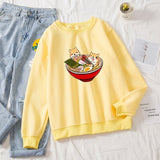 Shibas Bathing in Ramen Sweatshirt-Enchanted peach