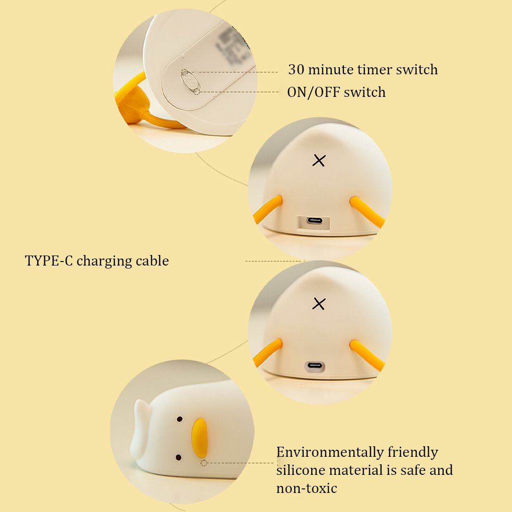 Sleeping Duck LED Night Light-Enchanted peach