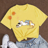 Sleepy Cats Short Sleeve Women's Tee-Enchanted peach