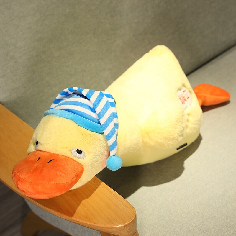 Sleepy Fluffy Duck Plushie-Enchanted peach