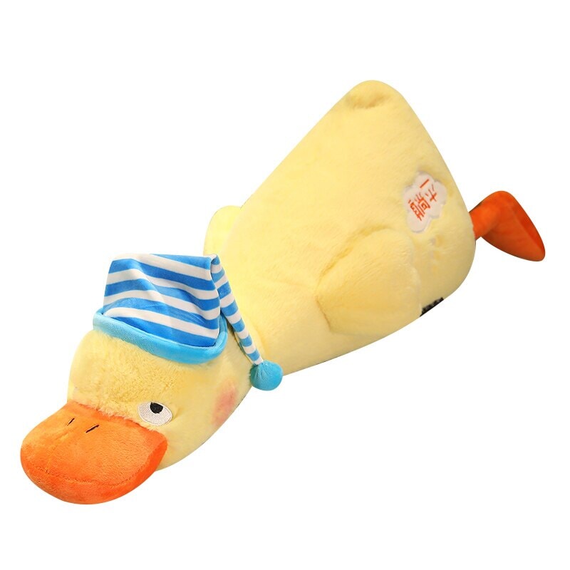 Sleepy Fluffy Duck Plushie-Enchanted peach