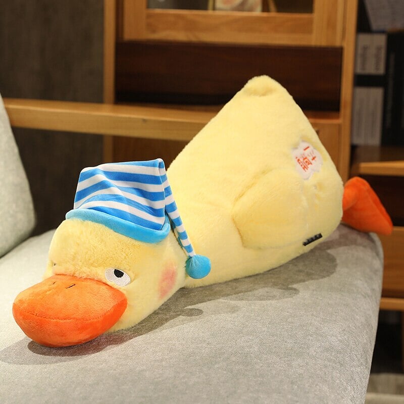 Sleepy Fluffy Duck Plushie-Enchanted peach