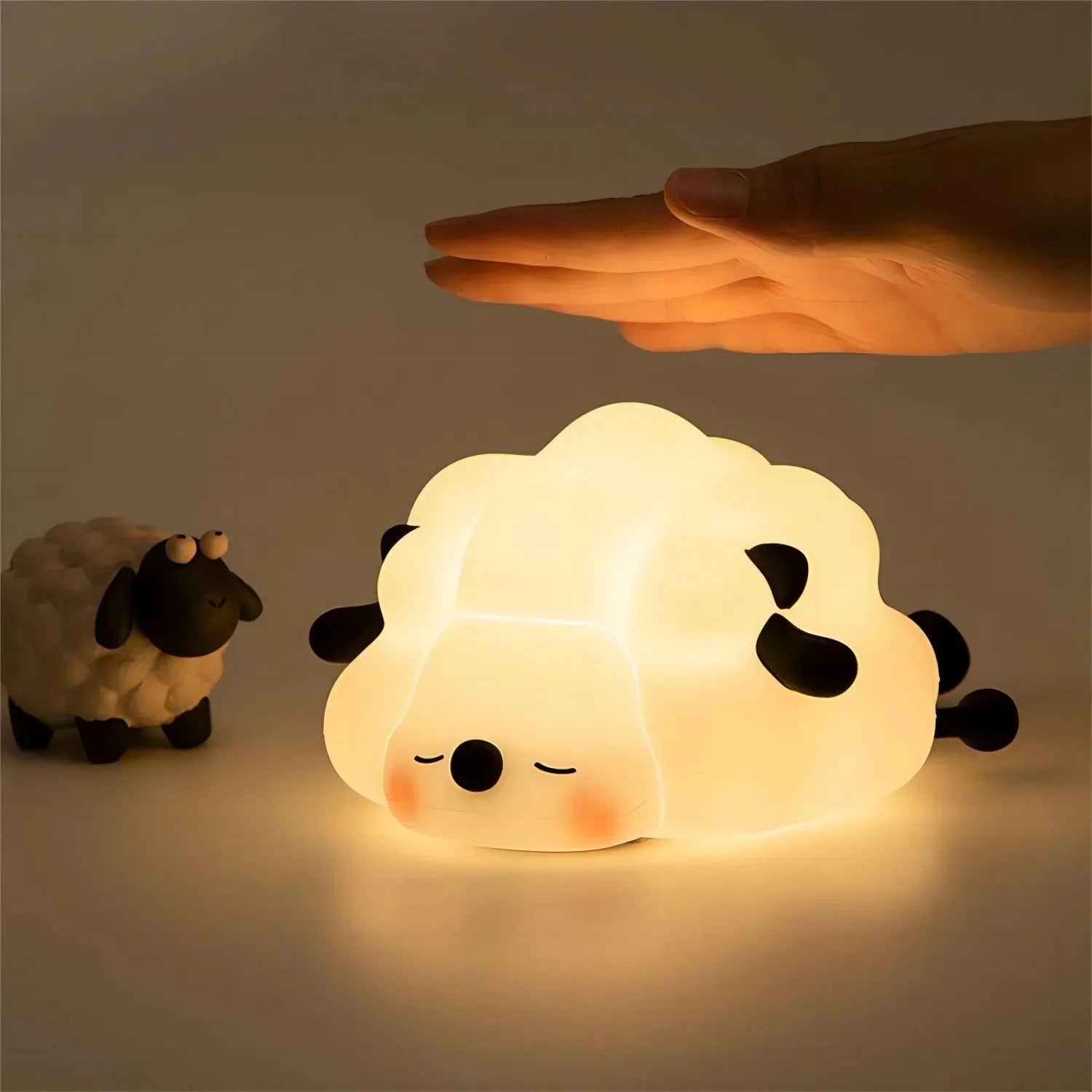 Sleepy Sheep Bunny Panda LED Night Light Collection-Enchanted peach