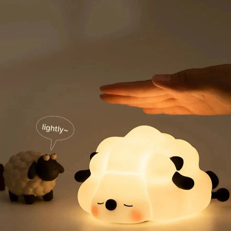 Sleepy Sheep Bunny Panda LED Night Light Collection-Enchanted peach