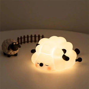 Sleepy Sheep Bunny Panda LED Night Light Collection-Enchanted peach