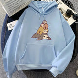 Sleepy Sloth Family Unisex Hoodie-Enchanted peach