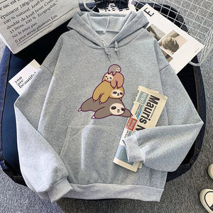 Sleepy Sloth Family Unisex Hoodie-Enchanted peach