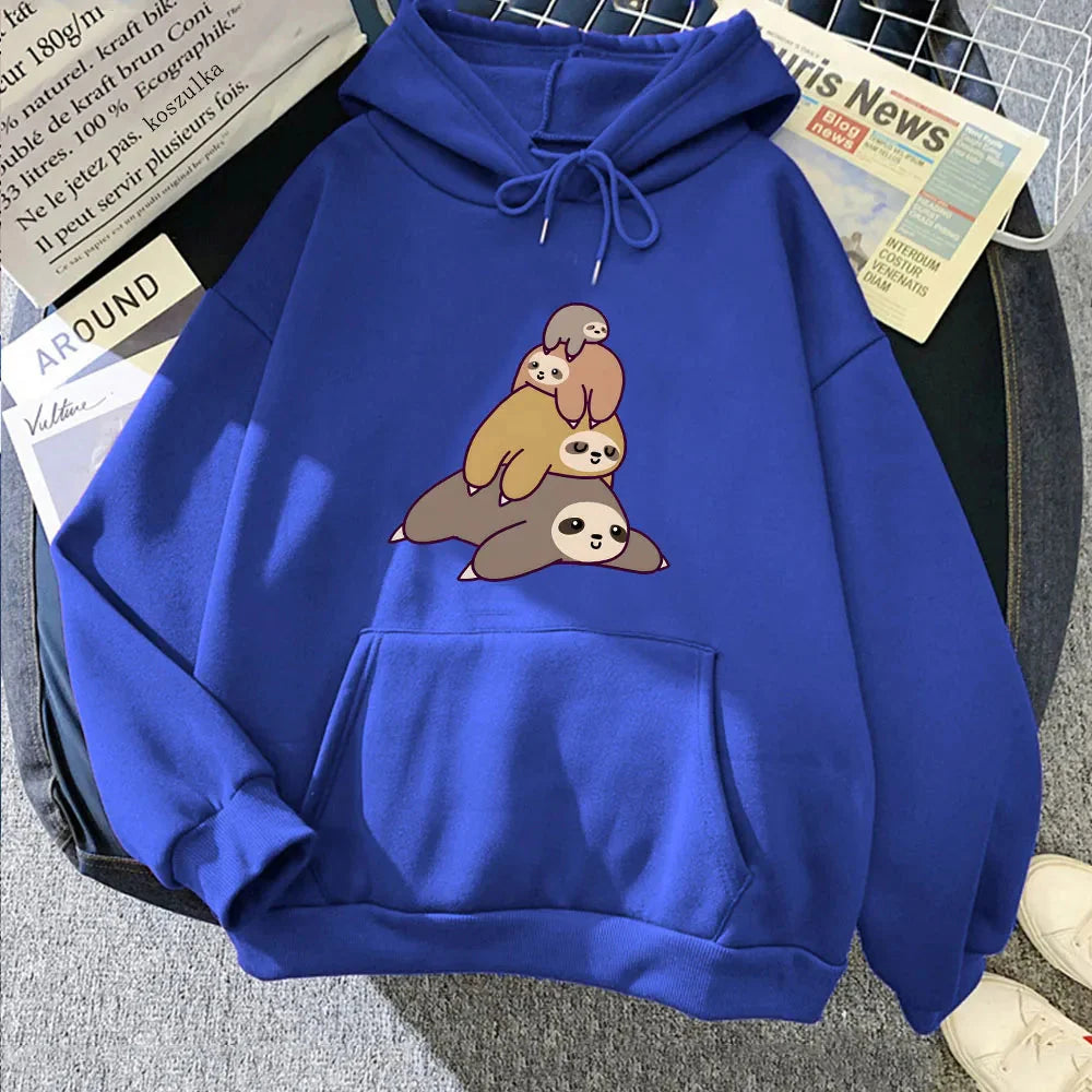 Sleepy Sloth Family Unisex Hoodie-Enchanted peach