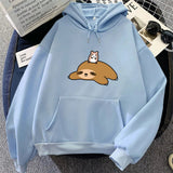 Sloth & Hamster Besties Unisex Hoodie-Enchanted peach