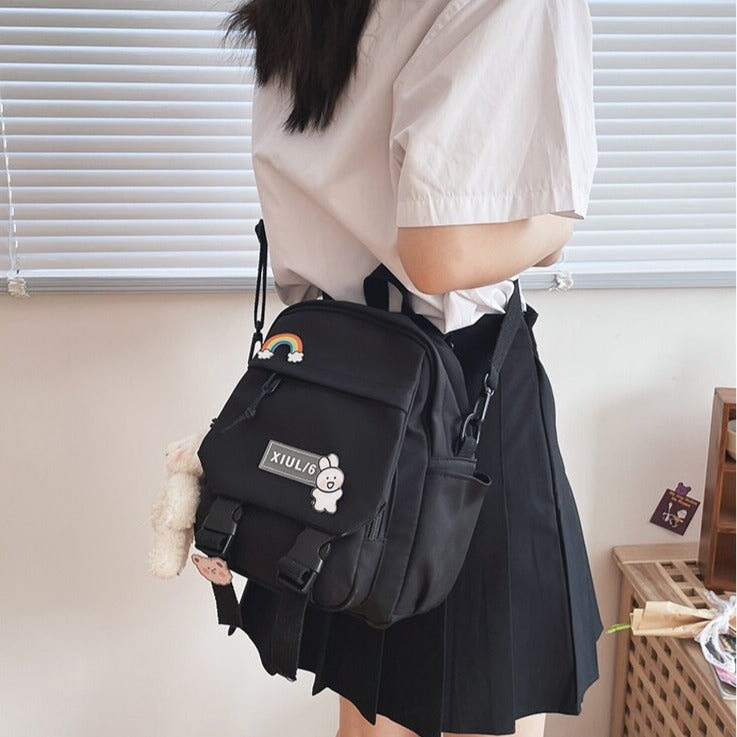 Small Cute Bear Friend Backpack & Sidebag-Enchanted peach