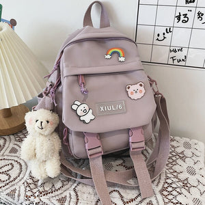 Small Cute Bear Friend Backpack & Sidebag-Enchanted peach