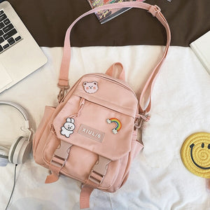 Small Cute Bear Friend Backpack & Sidebag-Enchanted peach