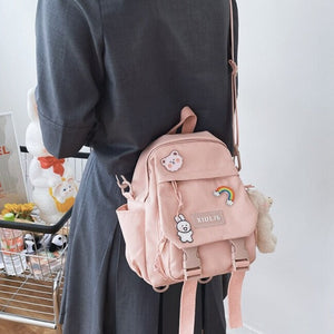 Small Cute Bear Friend Backpack & Sidebag-Enchanted peach