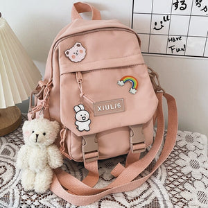 Small Cute Bear Friend Backpack & Sidebag-Enchanted peach