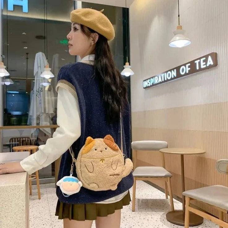 Small Kawaii Cat Shoulder Bag Collection-Enchanted peach