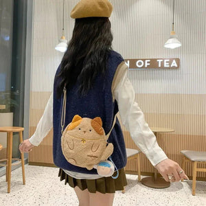 Small Kawaii Cat Shoulder Bag Collection-Enchanted peach