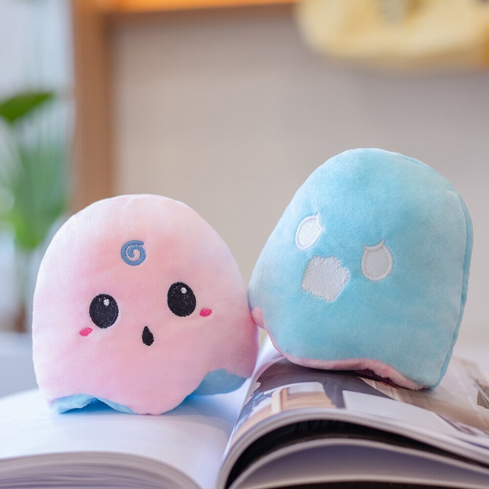 Small Reversible Ghost Plushies-Enchanted peach