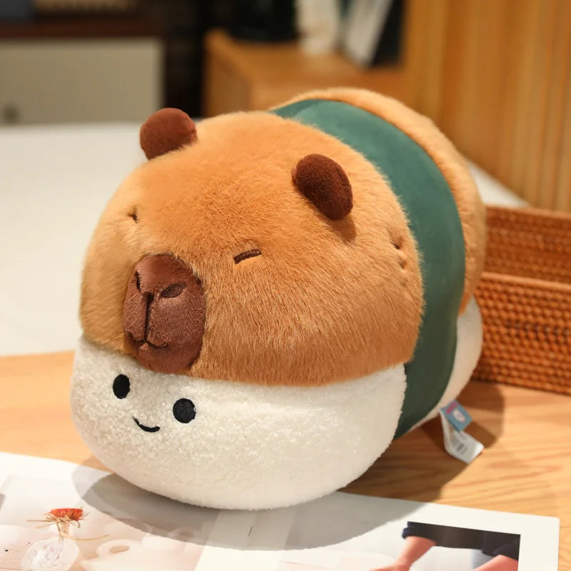 Smiling Capybara Onigiri Plush-Enchanted peach