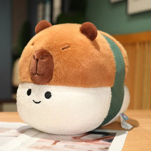 Smiling Capybara Onigiri Plush-Enchanted peach