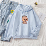 Snacking Teddy Bear Hoodies-Enchanted peach