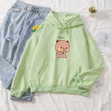 Snacking Teddy Bear Hoodies-Enchanted peach