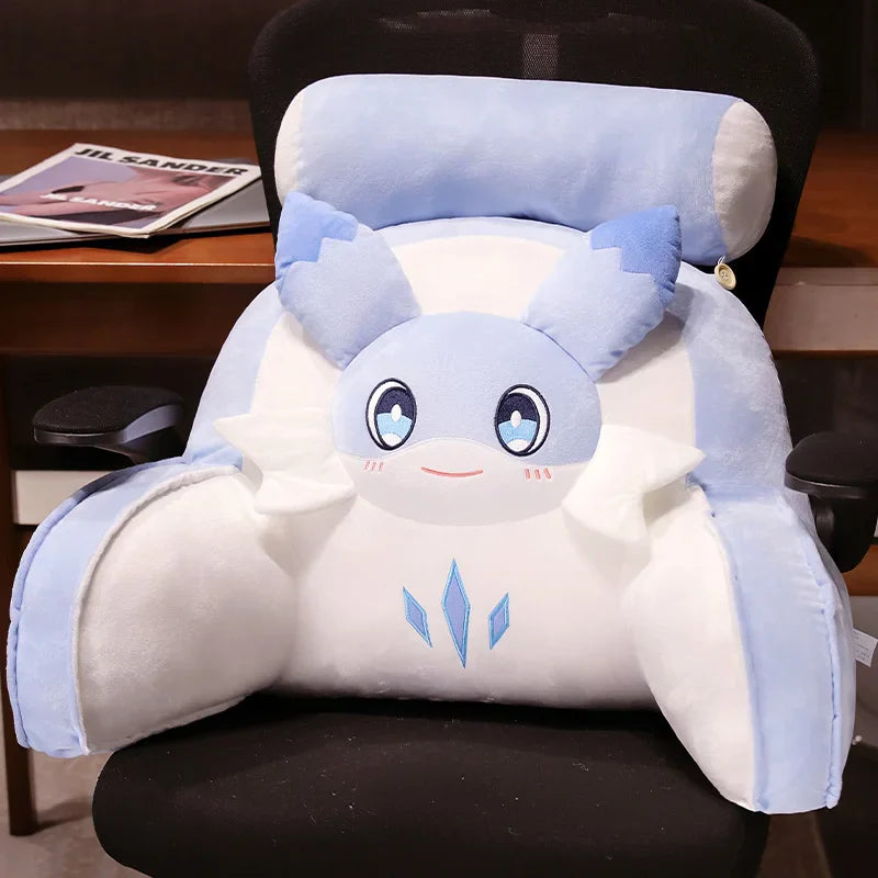 Sofi the Cute Baby Blue Hybrid Dragon Cushion Seat-Enchanted peach