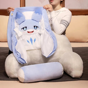 Sofi the Cute Baby Blue Hybrid Dragon Cushion Seat-Enchanted peach