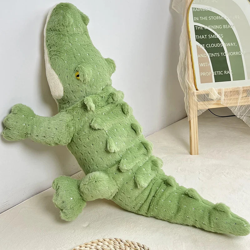 Soft Fluffy Green Crocodile Plush Toy-Enchanted peach