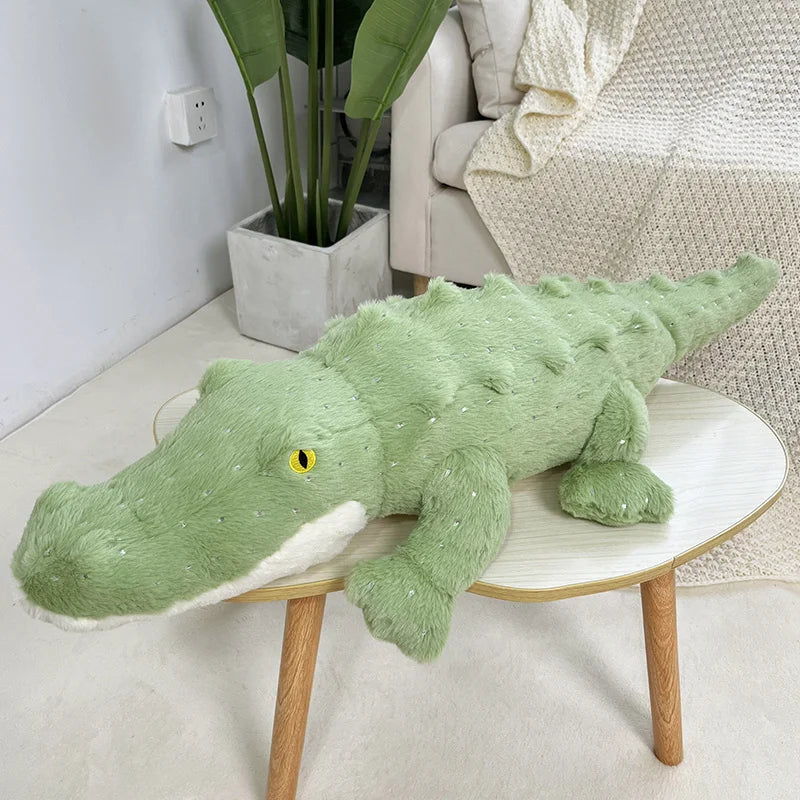 Soft Fluffy Green Crocodile Plush Toy-Enchanted peach