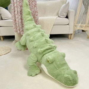 Soft Fluffy Green Crocodile Plush Toy-Enchanted peach