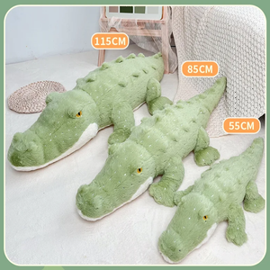 Soft Fluffy Green Crocodile Plush Toy-Enchanted peach