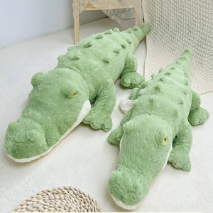 Soft Fluffy Green Crocodile Plush Toy-Enchanted peach