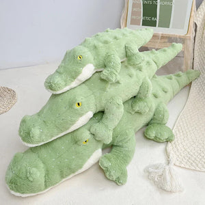 Soft Fluffy Green Crocodile Plush Toy-Enchanted peach