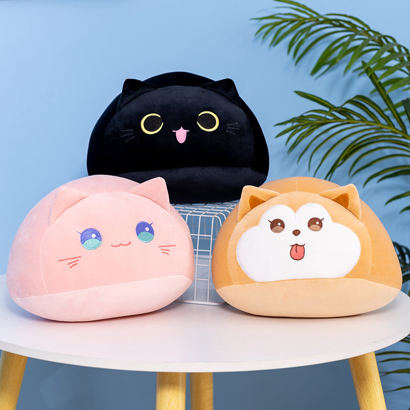 Soft Pebble Cats & Dog Animal Plushies Collection-Enchanted peach