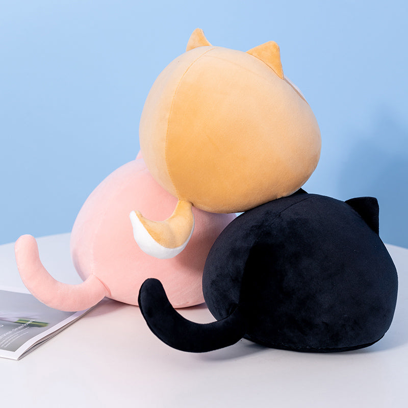 Soft Pebble Cats & Dog Animal Plushies Collection-Enchanted peach