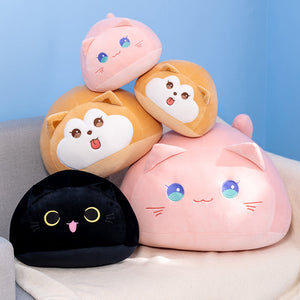 Soft Pebble Cats & Dog Animal Plushies Collection-Enchanted peach