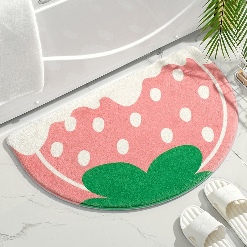 Soft Strawberry Fruit Bathroom Mat-Enchanted peach