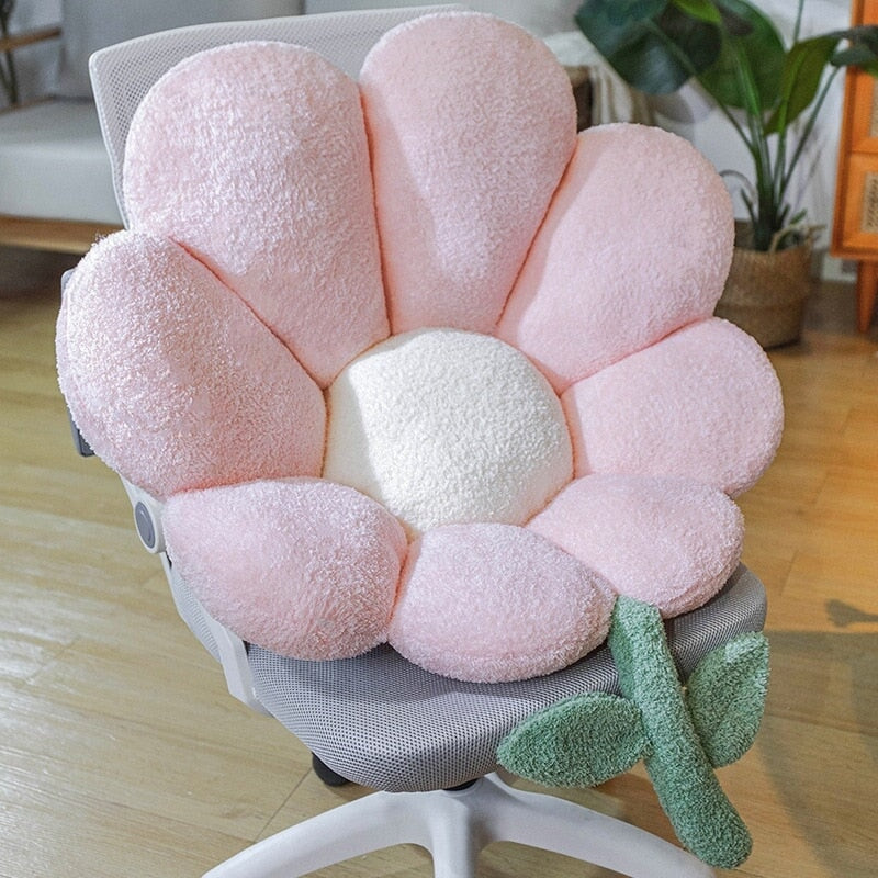 Spring Flower Pillow Seat-Enchanted peach