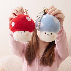 Squishy Mushroom Friends Plushie Keychains-Enchanted peach