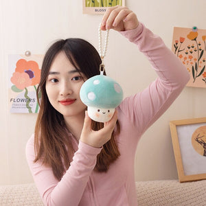 Squishy Mushroom Friends Plushie Keychains-Enchanted peach