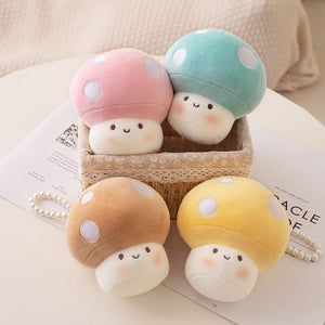 Squishy Mushroom Friends Plushie Keychains-Enchanted peach