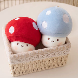 Squishy Mushroom Friends Plushie Keychains-Enchanted peach