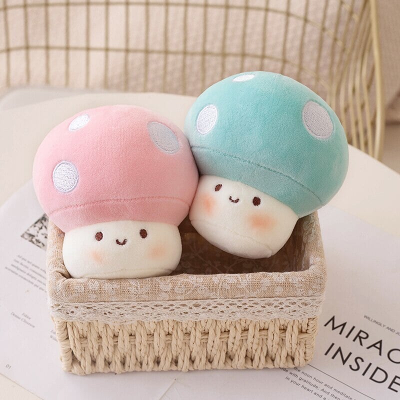 Squishy Mushroom Friends Plushie Keychains-Enchanted peach