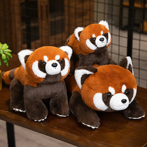 Standing Life-like Fluffy Red Panda Plush-Enchanted peach