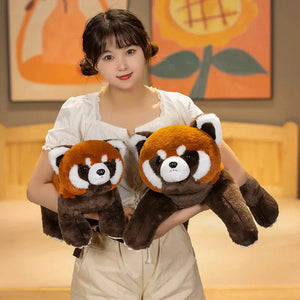 Standing Life-like Fluffy Red Panda Plush-Enchanted peach