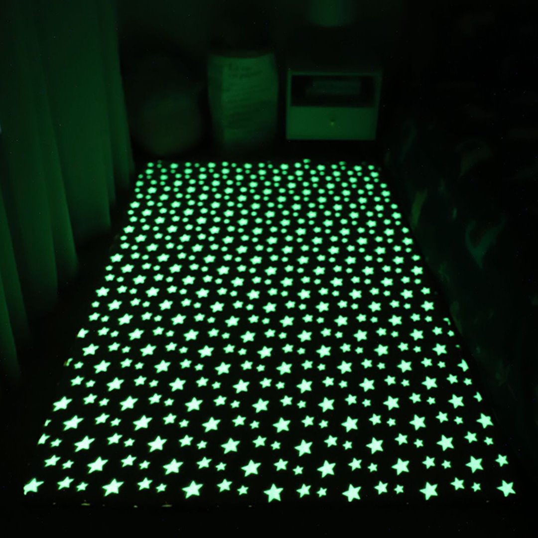 Starry Night Glow-in-the-dark Faux Fur Rug Carpet-Enchanted peach