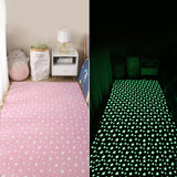 Starry Night Glow-in-the-dark Faux Fur Rug Carpet-Enchanted peach