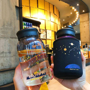 Starry Night Water Bottle-Enchanted peach